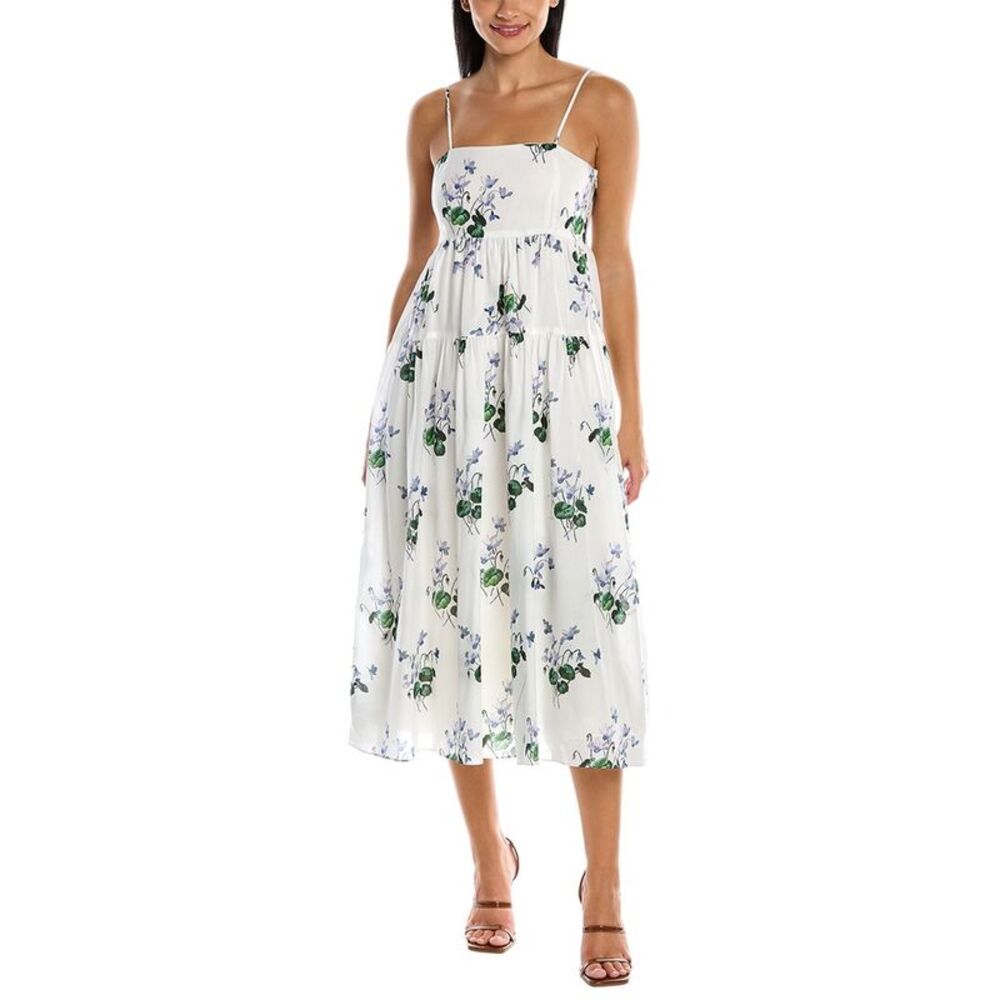 Les Rêveries Womens  Strappy Midi Dress, Blue